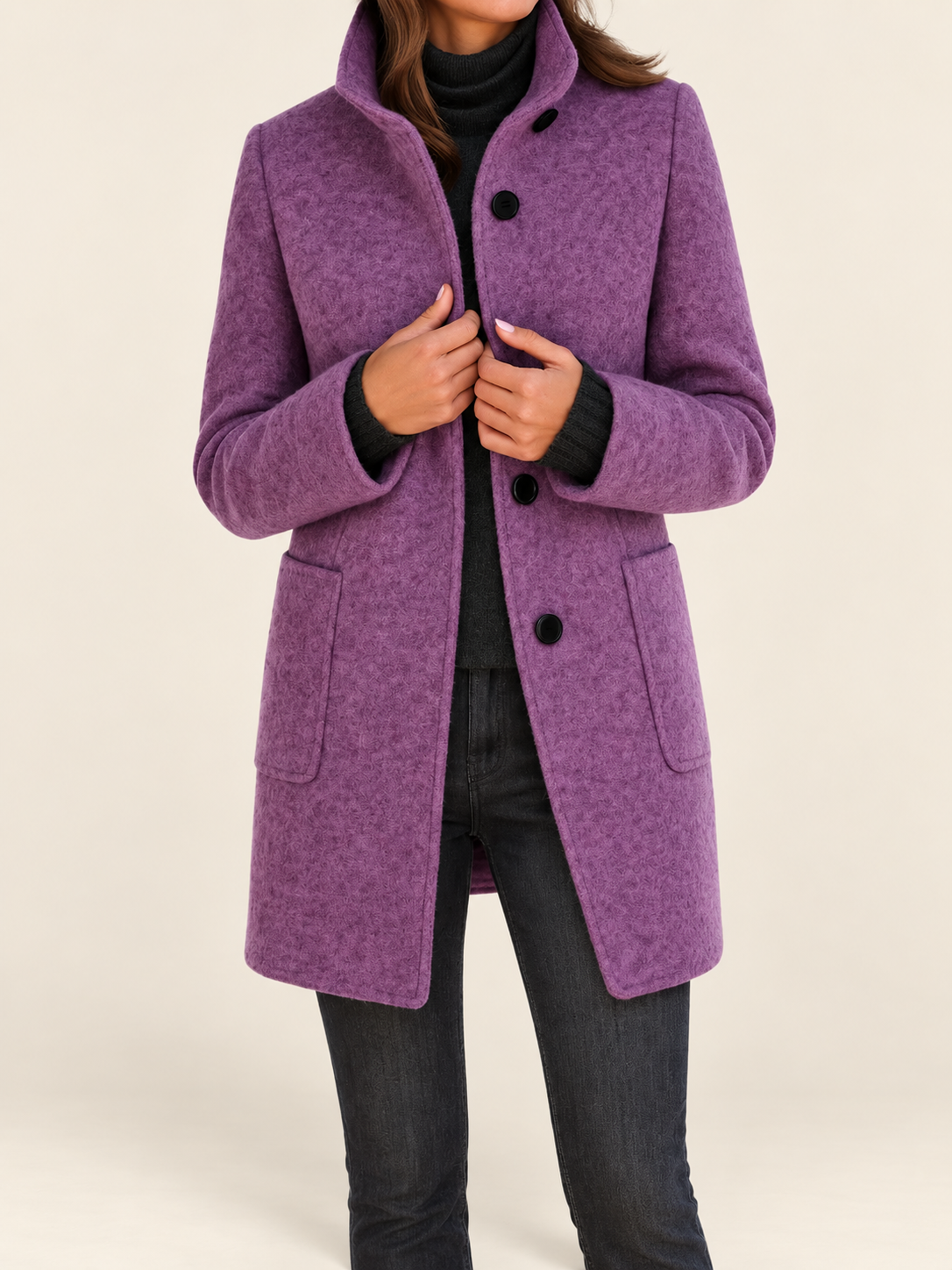 Nora Komfortjacke mit hohem Kragen