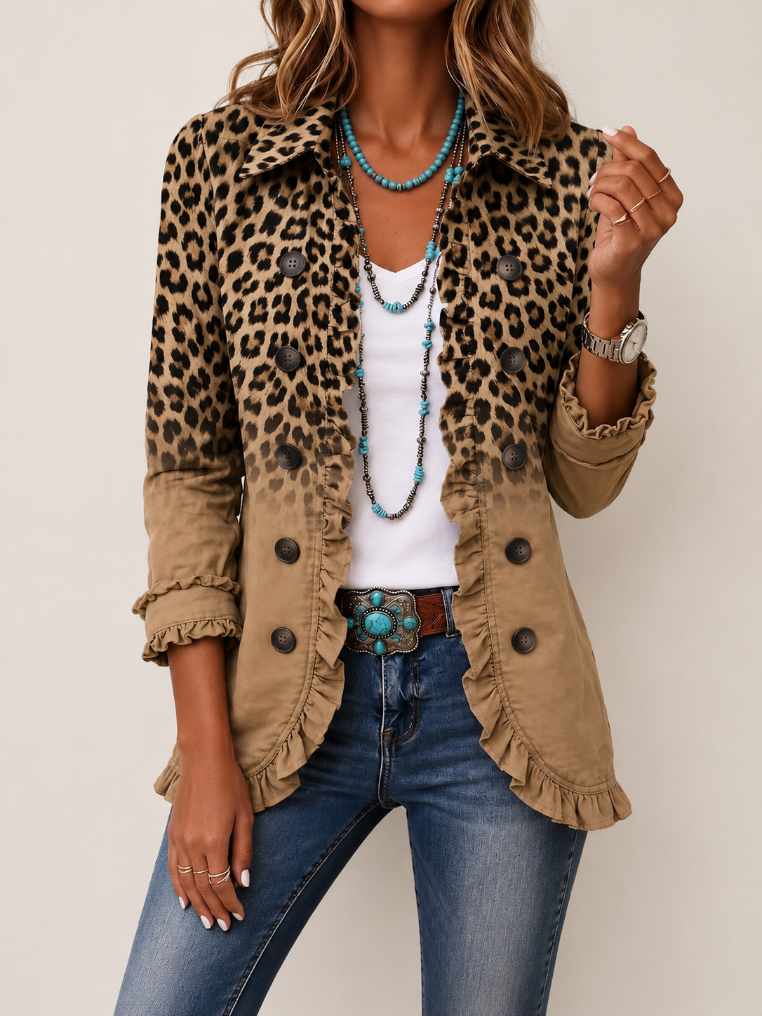 Sabrina Vintage-Leopardenjacke