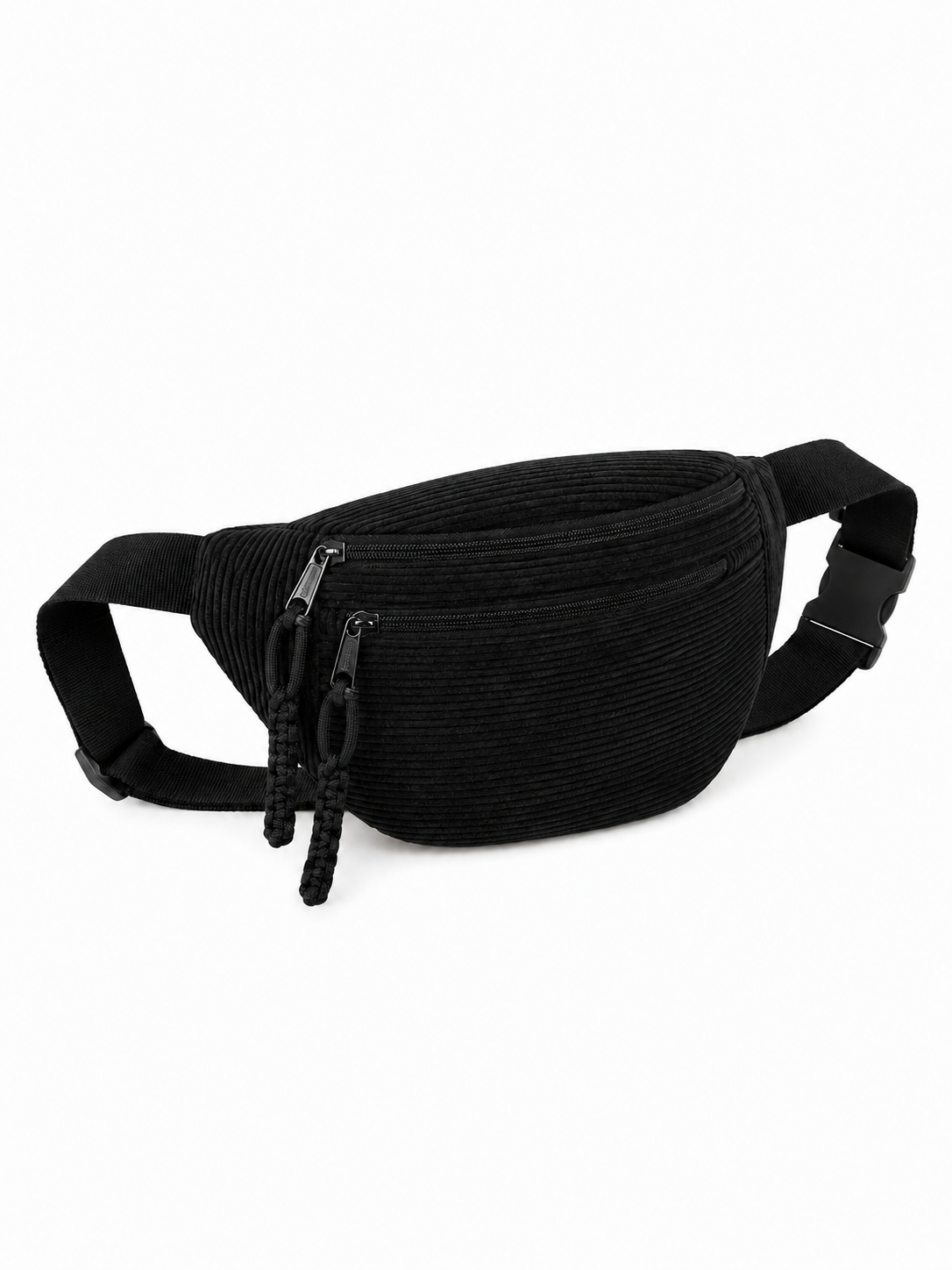 Schwarz Cord-Schultertasche
