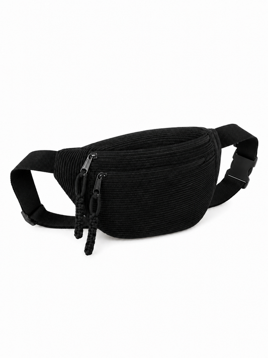 Schwarz Cord-Schultertasche