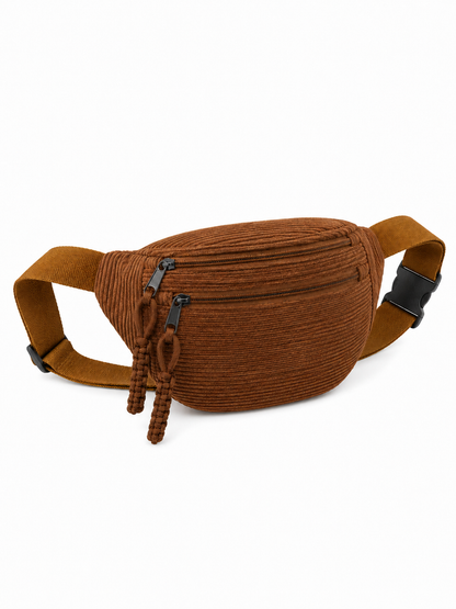 Camel Cord-Schultertasche