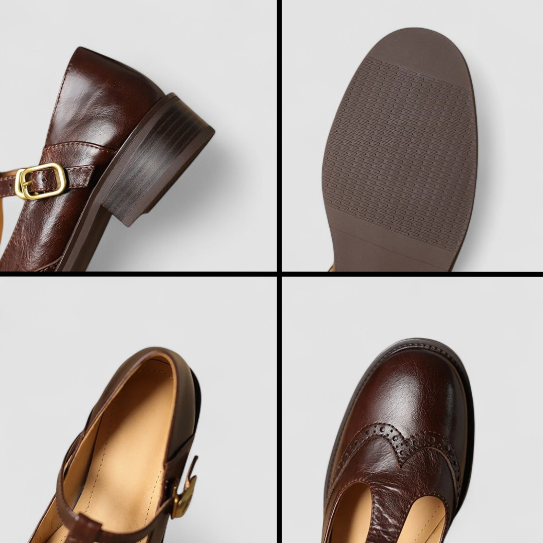 Margot Perforierte Riemchenschuhe