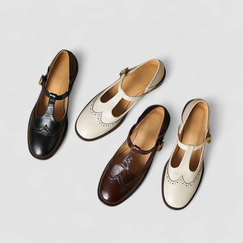 Margot Perforierte Riemchenschuhe