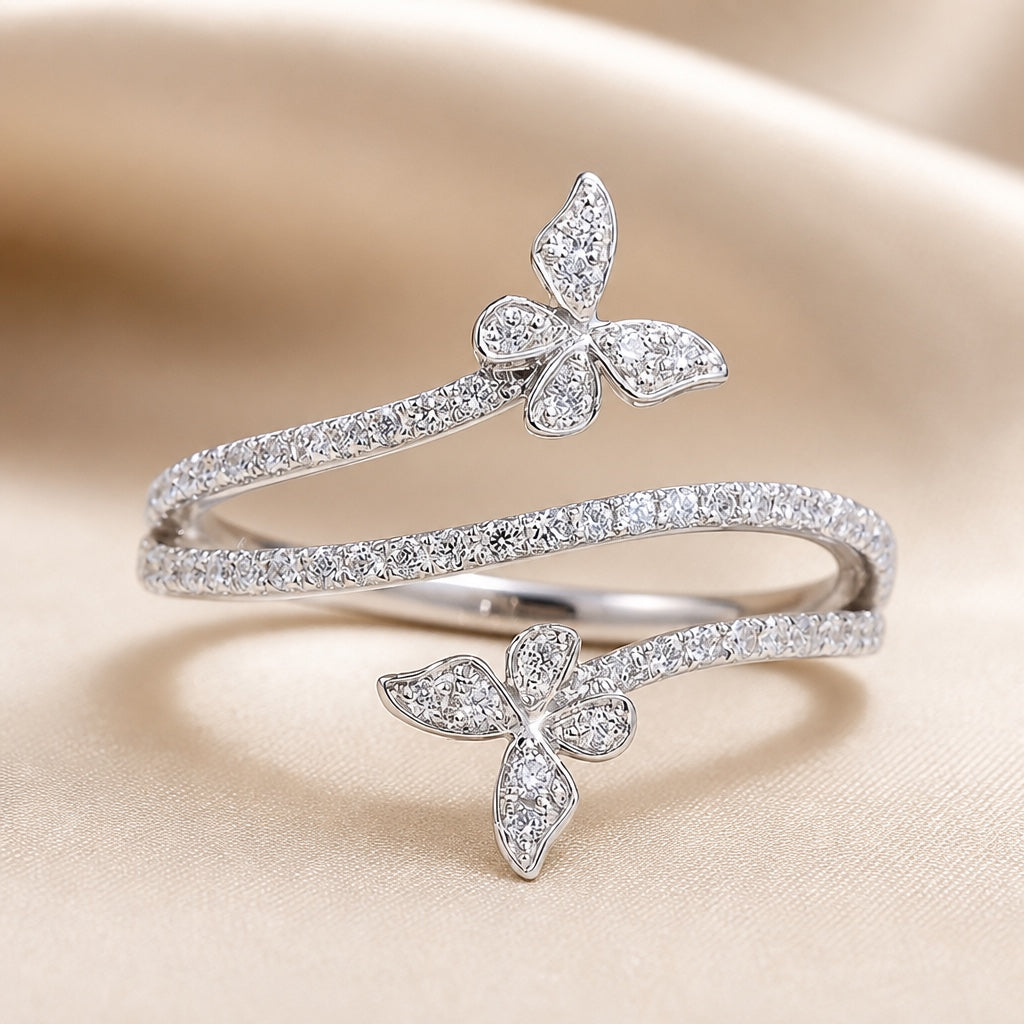 Schmetterlingsring mit Zirkonia