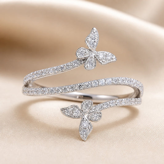 Schmetterlingsring mit Zirkonia