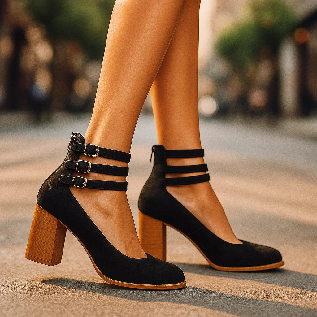 Sofie Raffinierte Riemenpumps