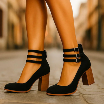 Sofie Raffinierte Riemenpumps