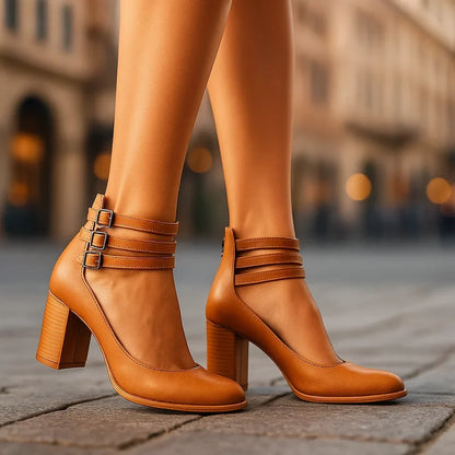 Sofie Raffinierte Riemenpumps