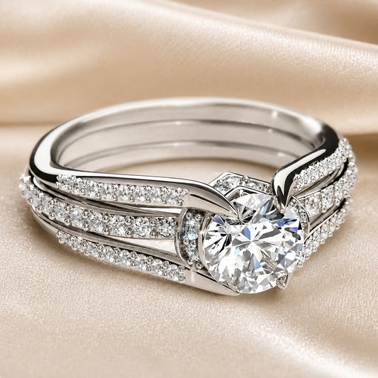 Mehrschichtiger Ring mit Zirkonia