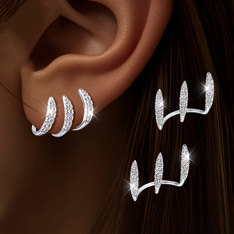 Elegante Ohrringe mit Strasssteinen und drei Krappen