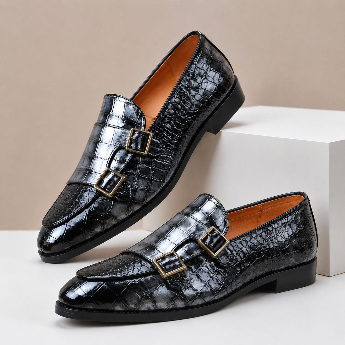 Loafer Kroko-Optik Doppelschnalle