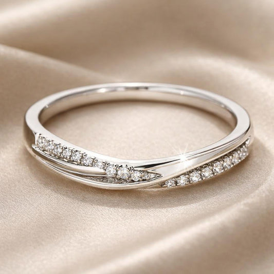 Zirkonia-Tagesring Weissgold