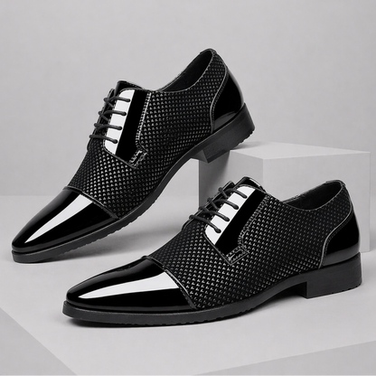 Lackleder-Derby Schuhe