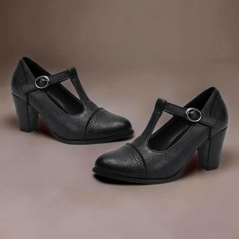Sandrine Perforierte Riemchenpumps
