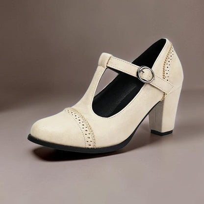 Sandrine Perforierte Riemchenpumps
