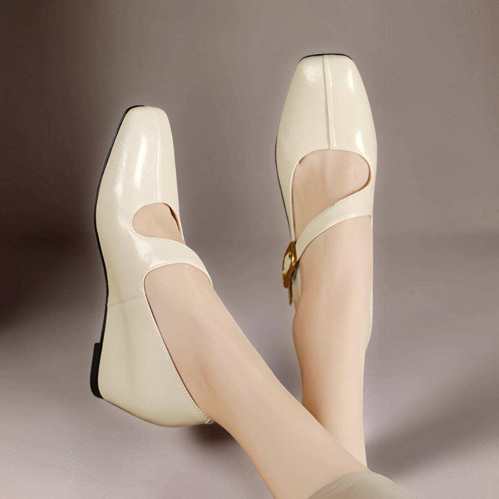 Michèle Eckige Lederpumps