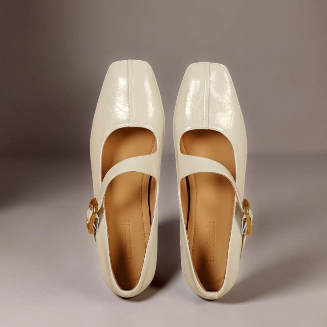 Michèle Eckige Lederpumps