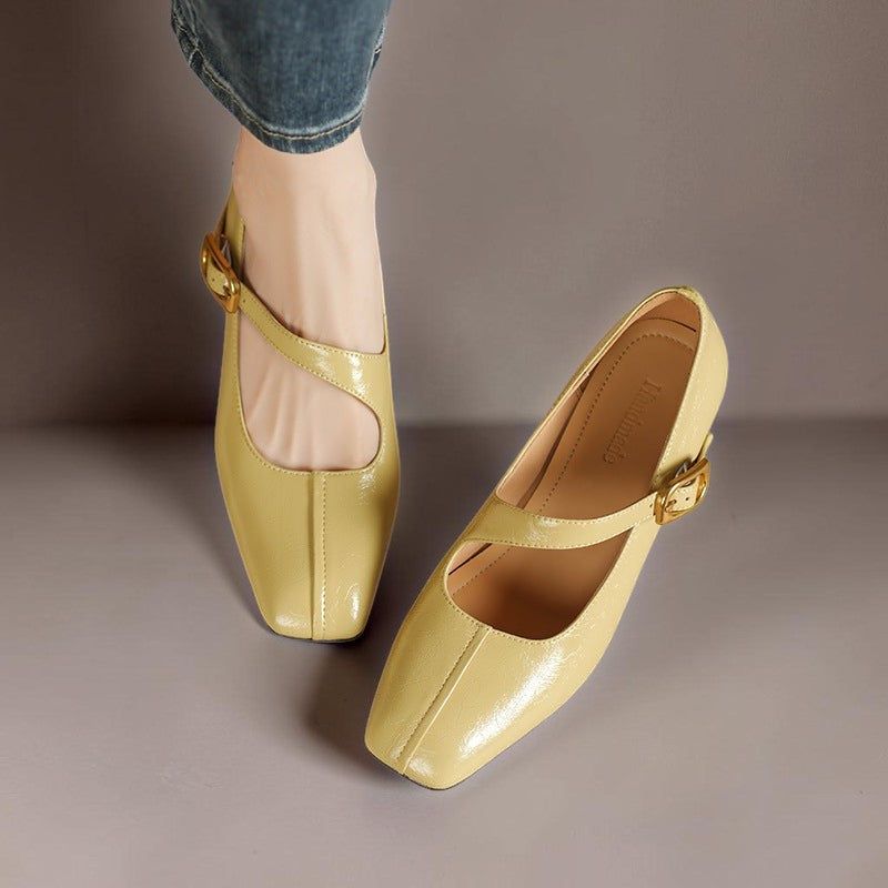 Michèle Eckige Lederpumps